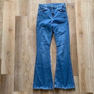 TOPSHOP Flare High-rise Blue Jeans